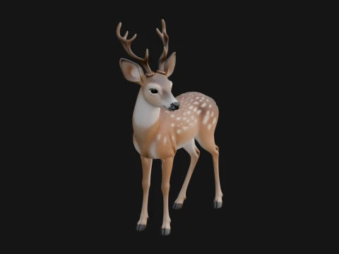 Stag Deer Statue Design 6 - 3D Print Model 3D Print Model
