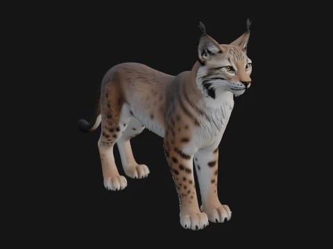 Eurasian Lynx Statue Design 3 - 3D Print Model Modelo de impresión 3D