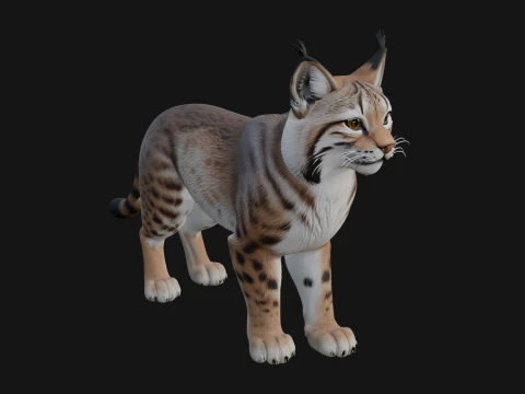 Eurasian Lynx Statue Design 4 - 3D Print Model 3D Print Model