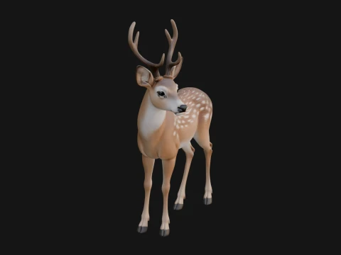 Stag Deer Statue Design 7 - 3D Print Model 3D Print Model