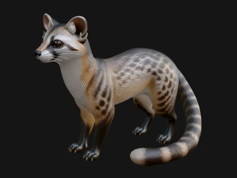 Civet Cat Statue Design 1 - 3D Print Model 3D 프린트 모델