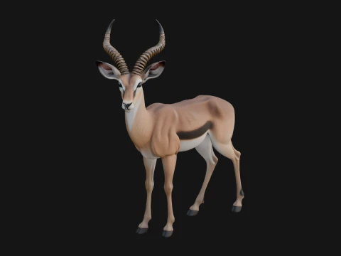 Gazelle Statue Design 13 - 3D Print Model 3D Druckmodell