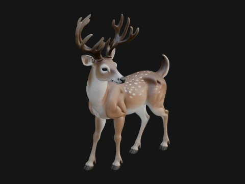 Stag Deer Statue Design 8 - 3D Print Model 3D Druckmodell