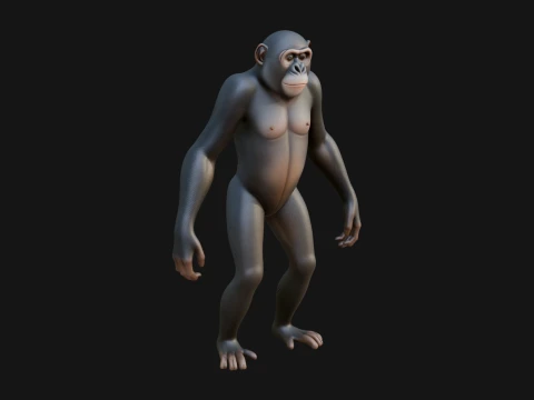 Chimpanzee Statue Design 1 - 3D Print Model 3D 프린트 모델
