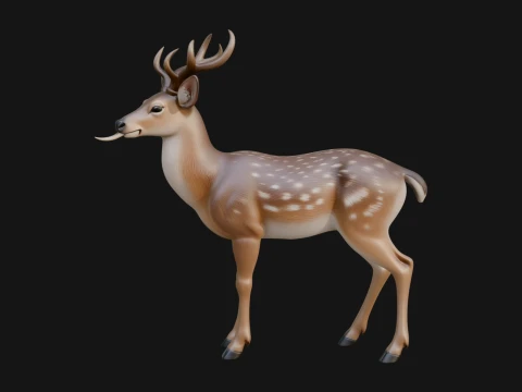 Stag Deer Statue Design 9 - 3D Print Model 3Dプリントモデル