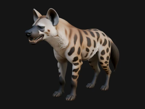 Spotted Hyena Statue Design 2 - 3D Print Model Model do druku 3D