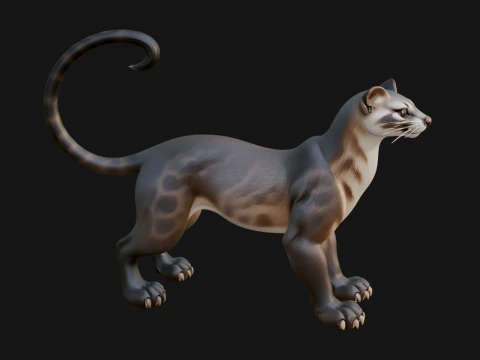 Ocelot Cat Statue Design 5 - 3D Print Model 3D 프린트 모델