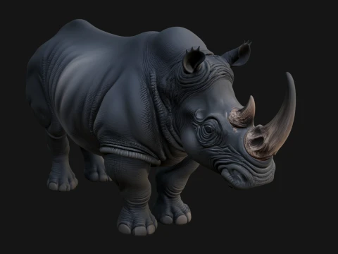 Rhinoceros Statue Design 2 - 3D Print Model 3D Print Model