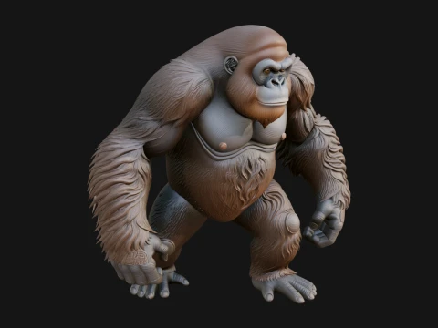 Orangutan Statue Design 2 - 3D Print Model 3D Print Model