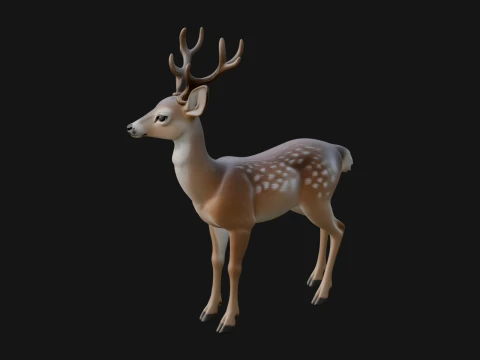 Stag Deer Statue Design 10 - 3D Print Model 3Dプリントモデル