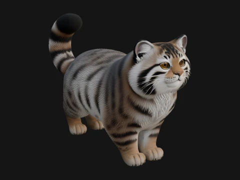 Jungle Cat Statue Design 1 - 3D Print Model 3D 프린트 모델