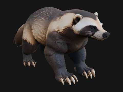 Honey Badger Statue Design 1 - 3D Print Model Model do druku 3D