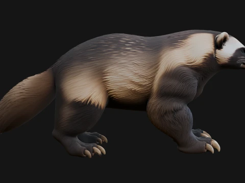 Honey Badger Statue Design 1 - 3D Print Model 3D Print Model