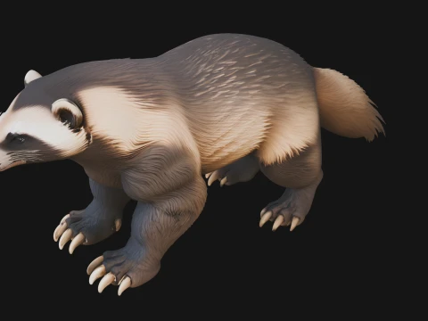Honey Badger Statue Design 1 - 3D Print Model 3D Print Model