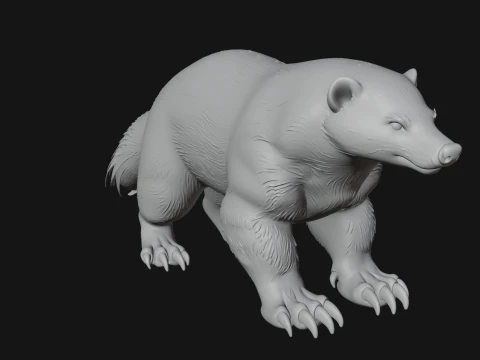 Honey Badger Statue Design 1 - 3D Print Model 3D Print Model