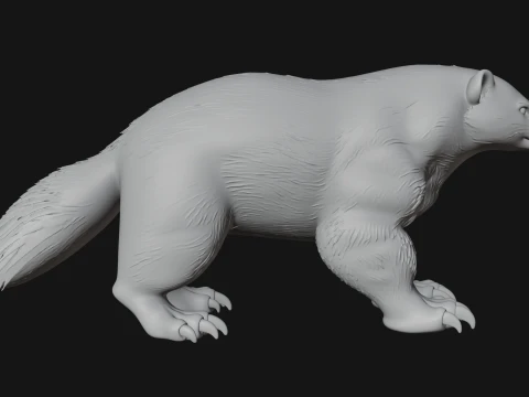 Honey Badger Statue Design 1 - 3D Print Model 3D Print Model