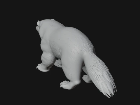 Honey Badger Statue Design 1 - 3D Print Model 3D Print Model