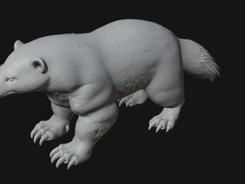 Honey Badger Statue Design 1 - 3D Print Model 3D Print Model