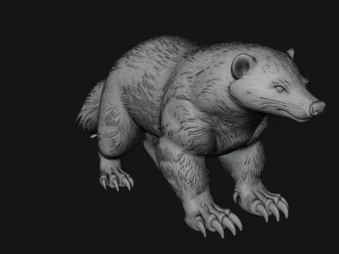 Honey Badger Statue Design 1 - 3D Print Model 3D Print Model