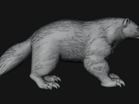 Honey Badger Statue Design 1 - 3D Print Model 3D Print Model