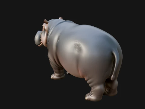 Hippopotamus Statue Design 3 - 3D Print Model 3D Print Model