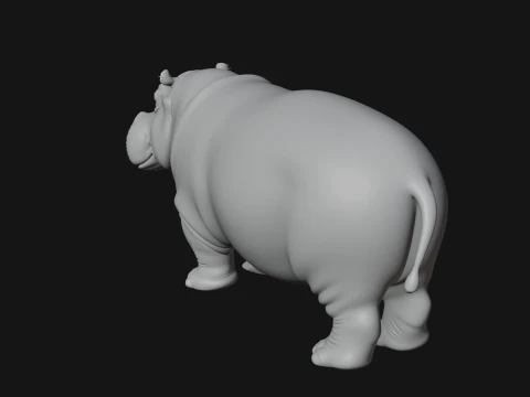 Hippopotamus Statue Design 3 - 3D Print Model 3D Print Model