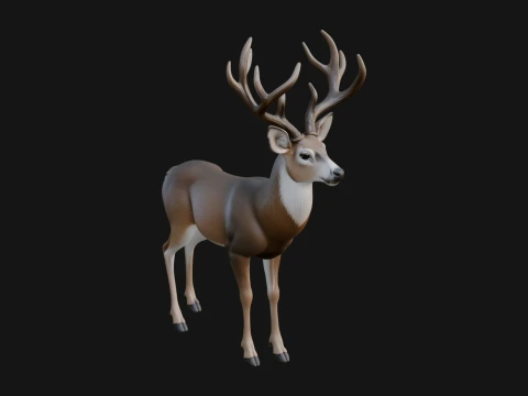 Stag Deer Statue Design 11 - 3D Print Model 3Dプリントモデル