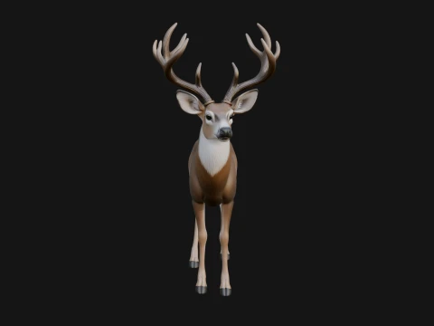 Stag Deer Statue Design 11 - 3D Print Model 3D Print Model