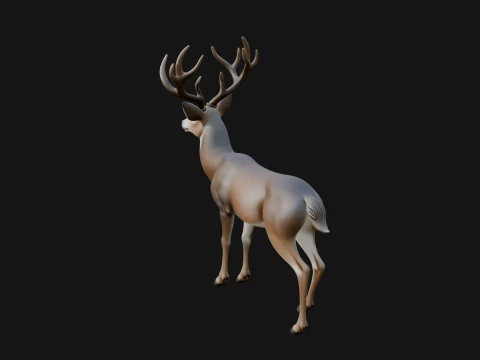 Stag Deer Statue Design 11 - 3D Print Model 3D Print Model