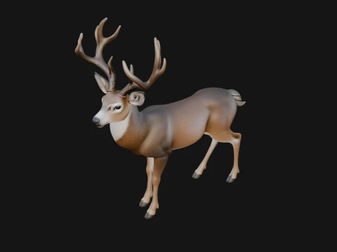 Stag Deer Statue Design 11 - 3D Print Model 3D Print Model