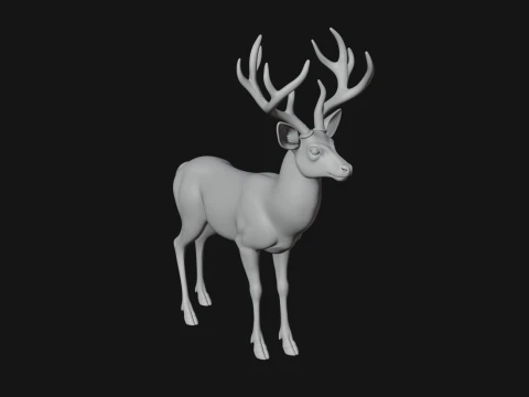 Stag Deer Statue Design 11 - 3D Print Model 3D Print Model