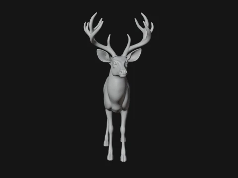 Stag Deer Statue Design 11 - 3D Print Model 3D Print Model