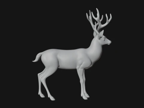 Stag Deer Statue Design 11 - 3D Print Model 3D Print Model