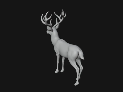 Stag Deer Statue Design 11 - 3D Print Model 3D Print Model