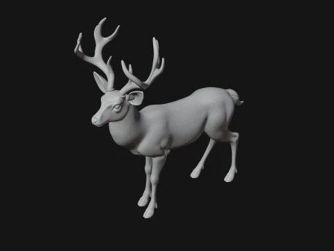 Stag Deer Statue Design 11 - 3D Print Model 3D Print Model