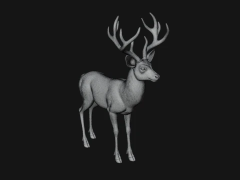 Stag Deer Statue Design 11 - 3D Print Model 3D Print Model