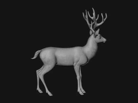 Stag Deer Statue Design 11 - 3D Print Model 3D Print Model