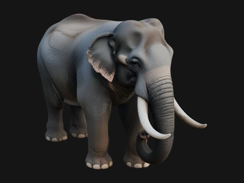 Elephant Statue Design 4 - 3D Print Model 3D Druckmodell