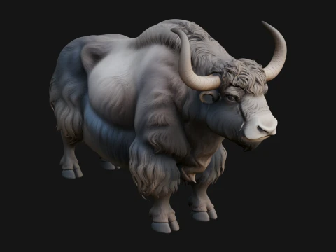 Musk Ox Statue Design 3 - 3D Print Model 3D printmodel