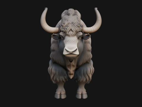 Musk Ox Statue Design 3 - 3D Print Model 3D Print Model