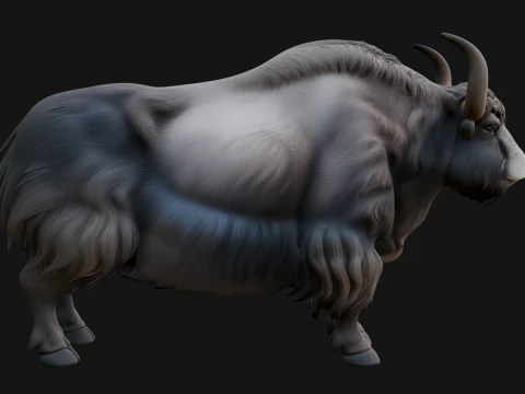 Musk Ox Statue Design 3 - 3D Print Model 3D Print Model