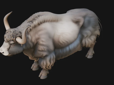 Musk Ox Statue Design 3 - 3D Print Model 3D Print Model