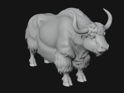 Musk Ox Statue Design 3 - 3D Print Model 3D Print Model