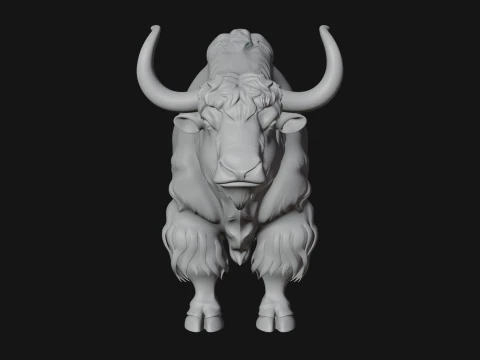 Musk Ox Statue Design 3 - 3D Print Model 3D Print Model