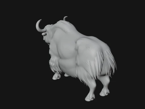Musk Ox Statue Design 3 - 3D Print Model 3D Print Model