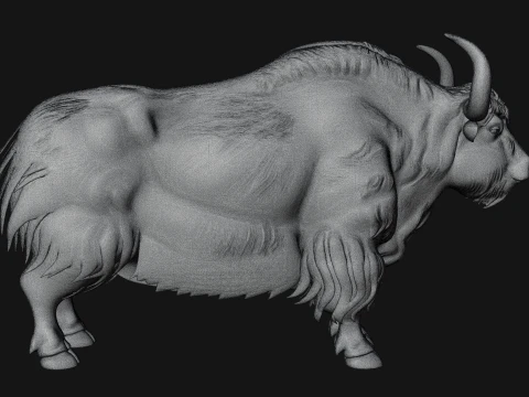 Musk Ox Statue Design 3 - 3D Print Model 3D Print Model