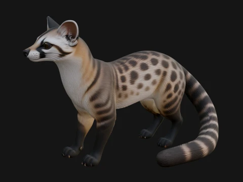 Civet Cat Statue Design 2 - 3D Print Model 3D 프린트 모델