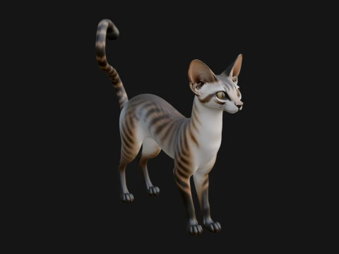 Jungle Cat Statue Design 2 - 3D Print Model 3D 프린트 모델