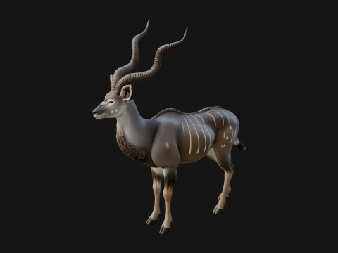 Gazelle Statue Design 17 - 3D Print Model 3D Druckmodell