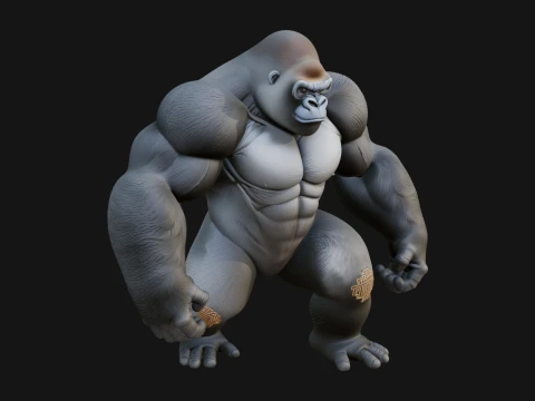 Gorilla Statue Design 2 - 3D Print Model 3D Print Model